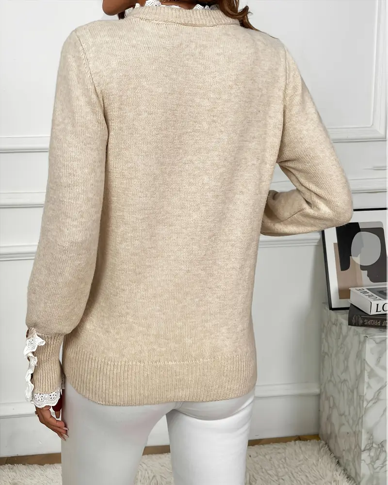 Drune | Pullover mit Spitzenbesatz