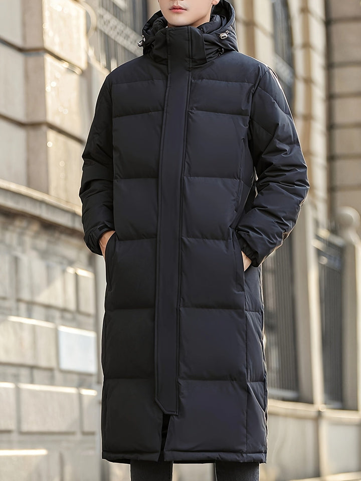 Drune | Lange Pufferjacke mit Kapuze Polyester Isolierend und Stilvoll
