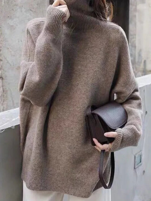 Drune | Lässiger Strickjacke Rollkragenpullover für Damen