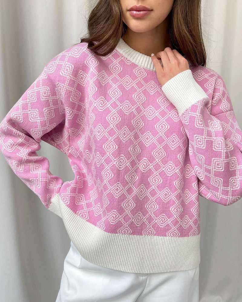Drune | Muster Strickpullover Weich und Trendy Statement-look