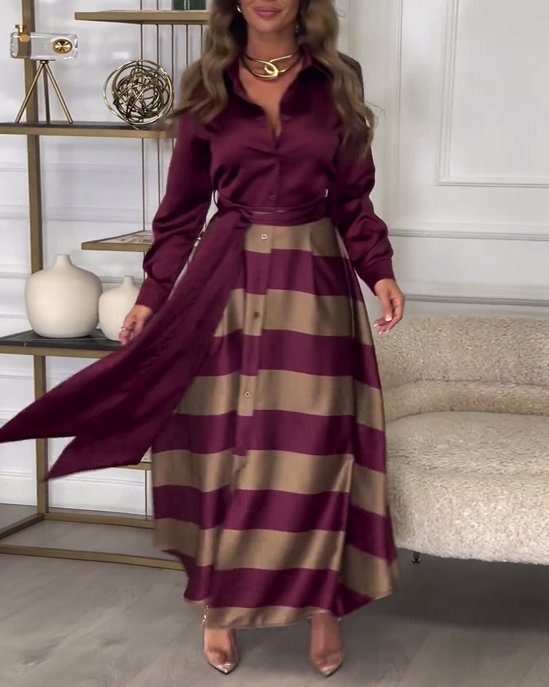 Drune | Kleid mit Streifenmuster und Reversriemen