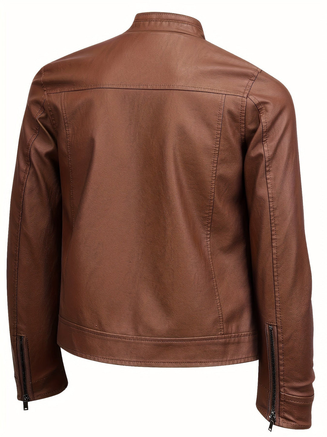 Drune | Lederjacke mit Stehkragen und Reißverschlussärmeln