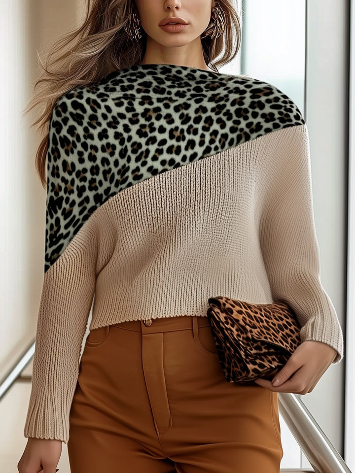 Drune | Leopardmusterter Strickpullover Modern und Schick Einzigartiges Design