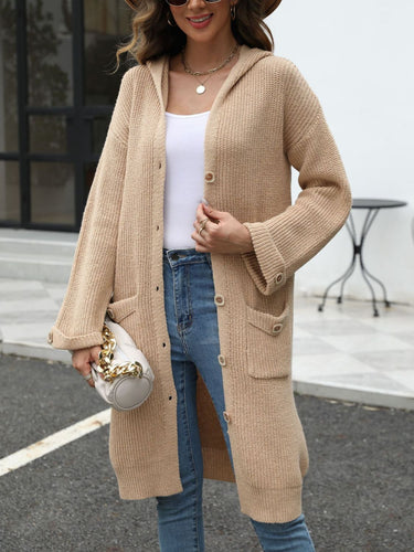 Drune | Lange Strickjacke Knopfverschluss Zeitlos und Bequem