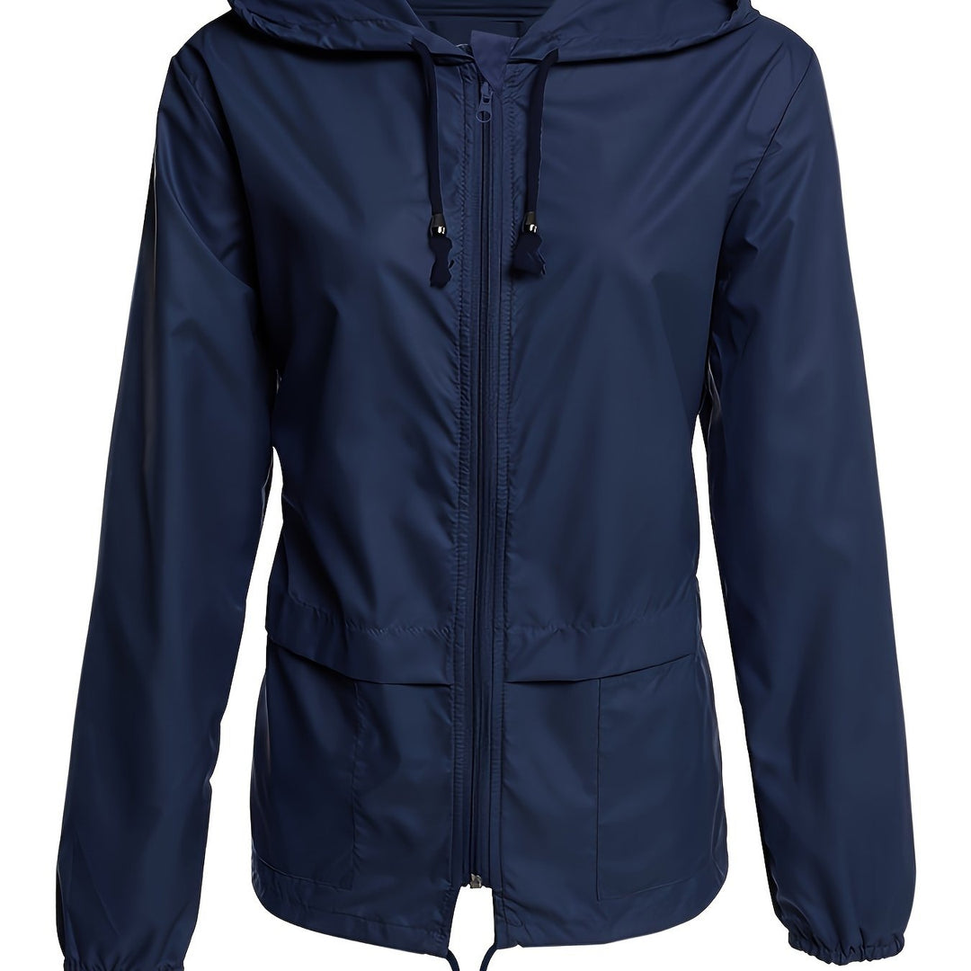 Drune | Glatte Farbige Winddichte Jacke mit Langen Ärmeln