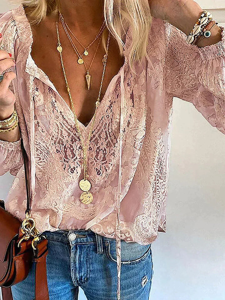 Drune | Exklusive Bluse mit Spitzenverzierungen