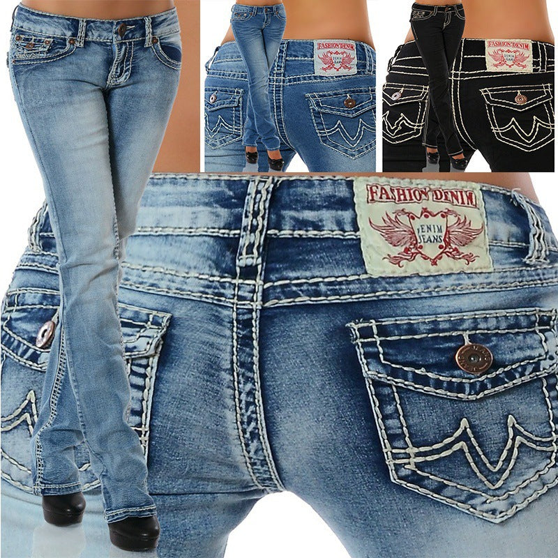 Bootcut Jeans Dame | Smigrende Stretch | Drune