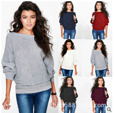 Damen Lässiger Oversized Pullover mit weiten Ärmeln und strukturiertem Stoff Drune