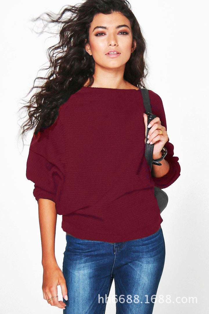 Damen Lässiger Oversized Pullover mit weiten Ärmeln und strukturiertem Stoff Drune