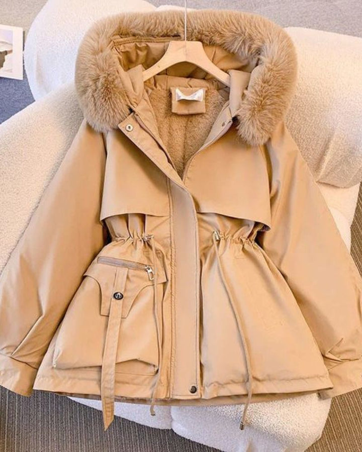 Drune | Eleganter Brévine Mantel mit Faux-Fur-Kragen