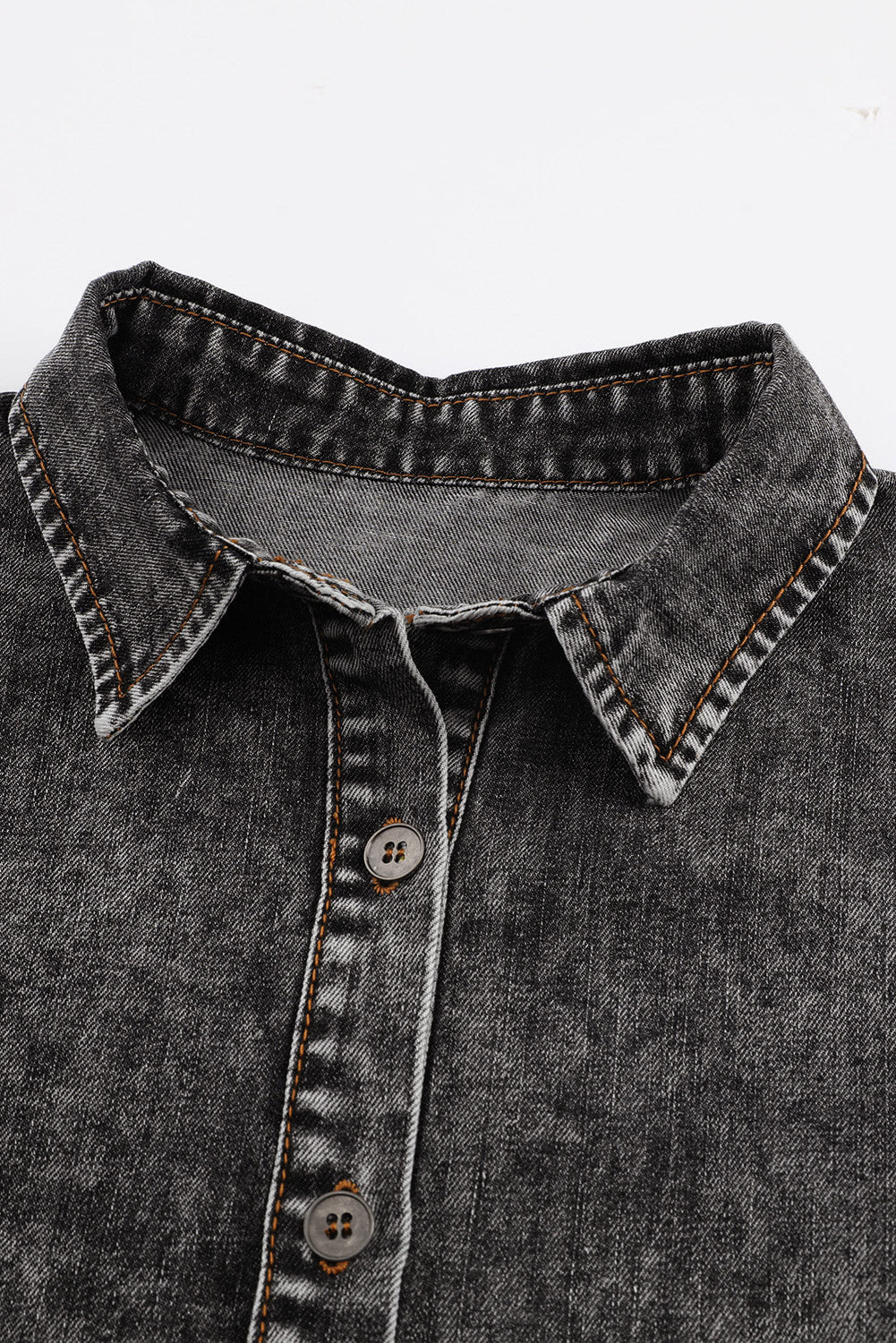 Drune | Denim-bluse mit Puffärmeln Baumwolle Klassischer und Eleganter Stil