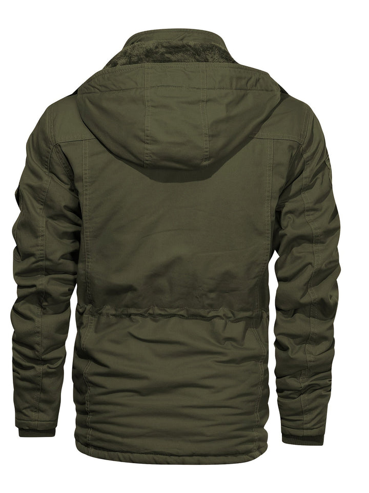 Drune | Warme Fleece Kapuzen-Cargo-Outdoorjacke Für Herren - Perfekt für Outdoor-Aktivitäten