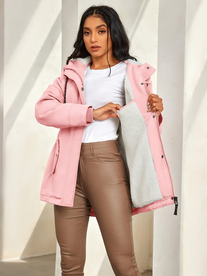 Drune | Fleece-Parka-Winterjacke mit Kapuze für Damen - Perfekt für Outdoor-Aktivitäten