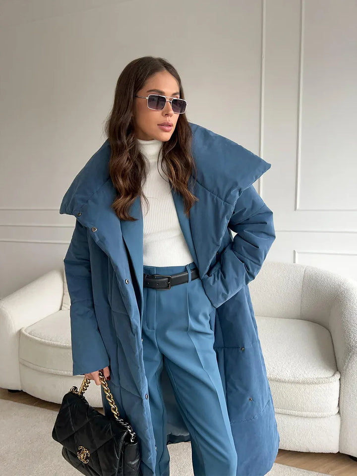 Drune | Langer Wintermantel mit breitem elegantem Kragen