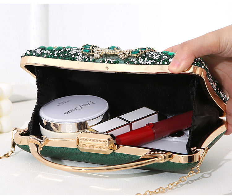 Drune metallische handgefertigte Diamant-inlay-Abendtasche