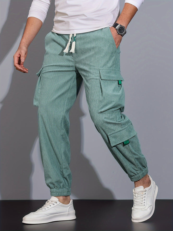 Drune | Schwarze Cargo-Hose für Herren