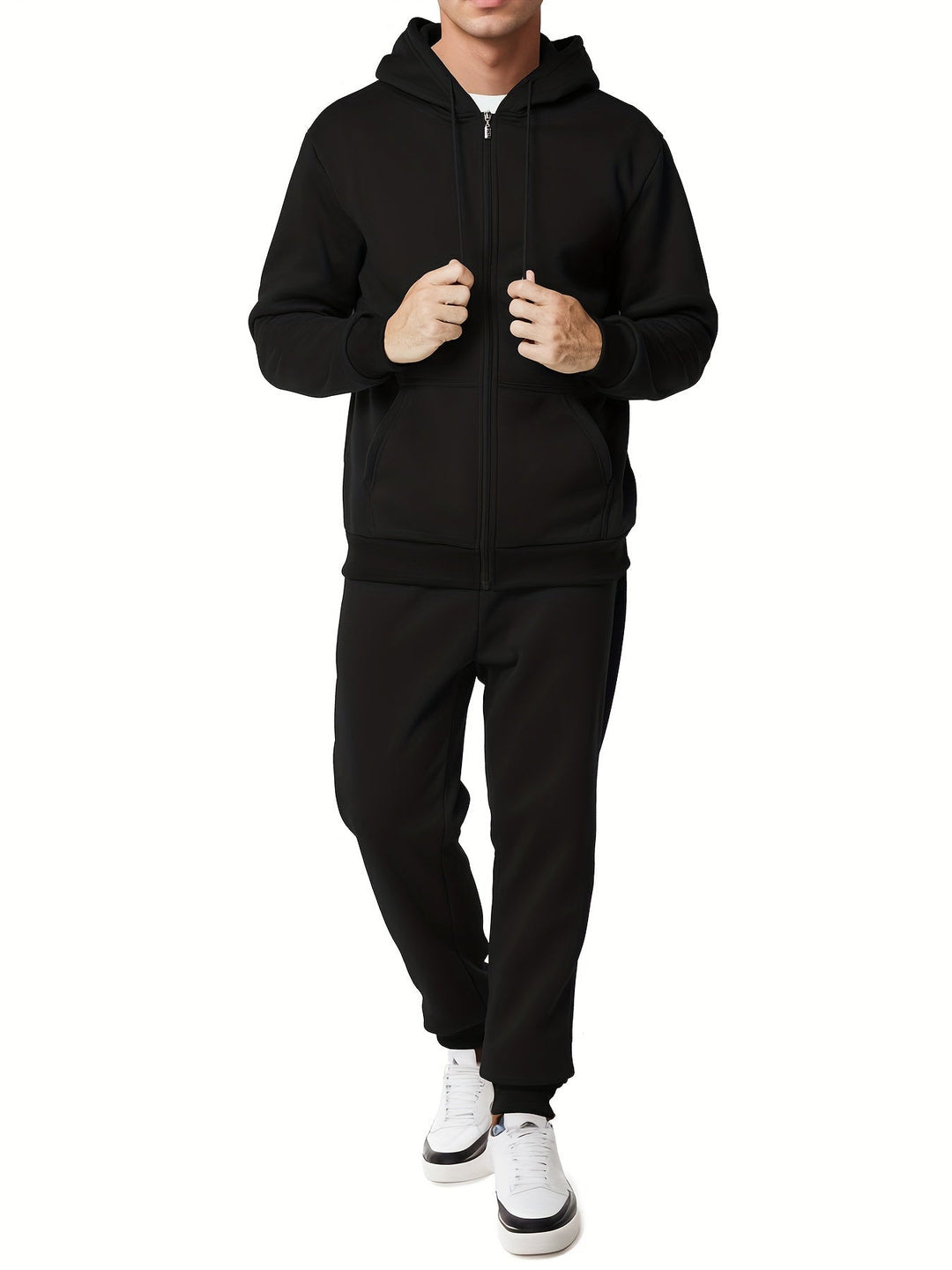 Drune | Unifarbener Kapuzenpullover-Trainingsanzug mit Hose für Herren - Perfekt für Casual Days