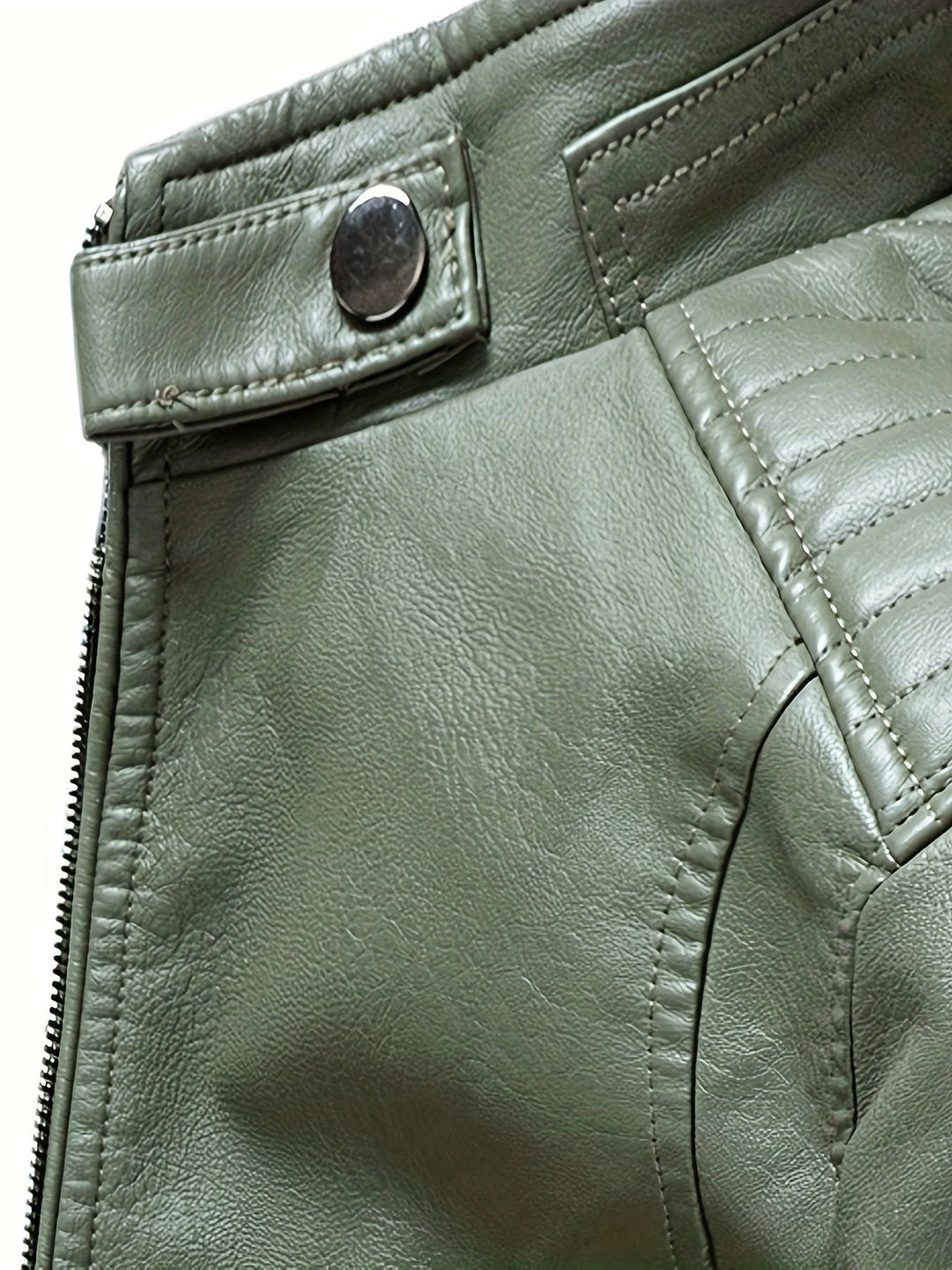 Drune | Stylische Lederjacke mit Reißverschluss Taschen