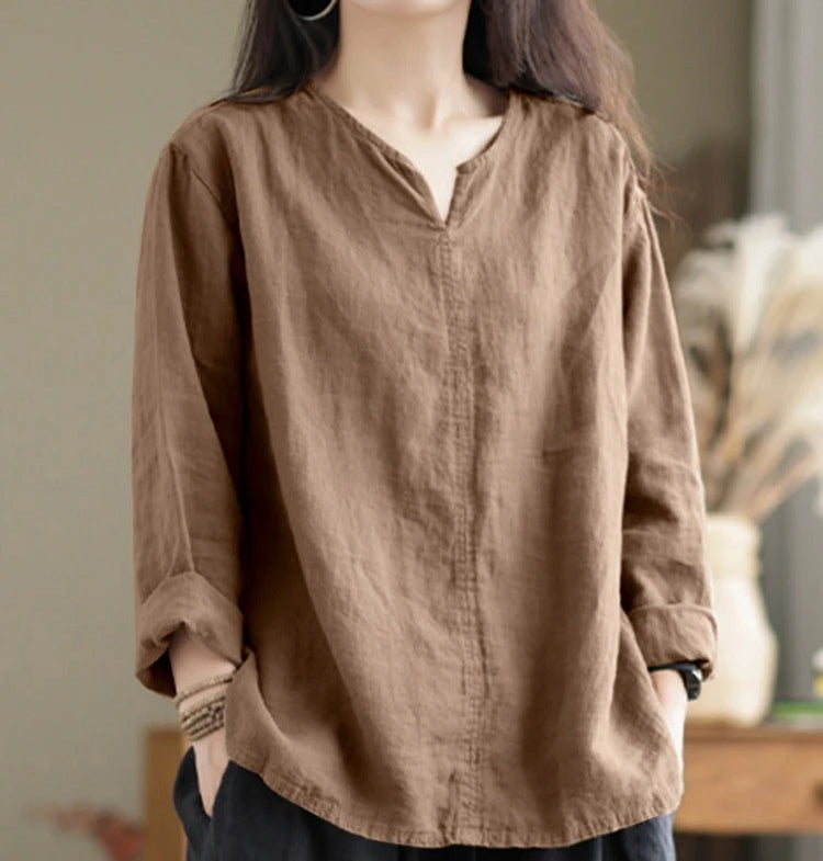 Drune | V-Ausschnitt Bluse aus Baumwolle