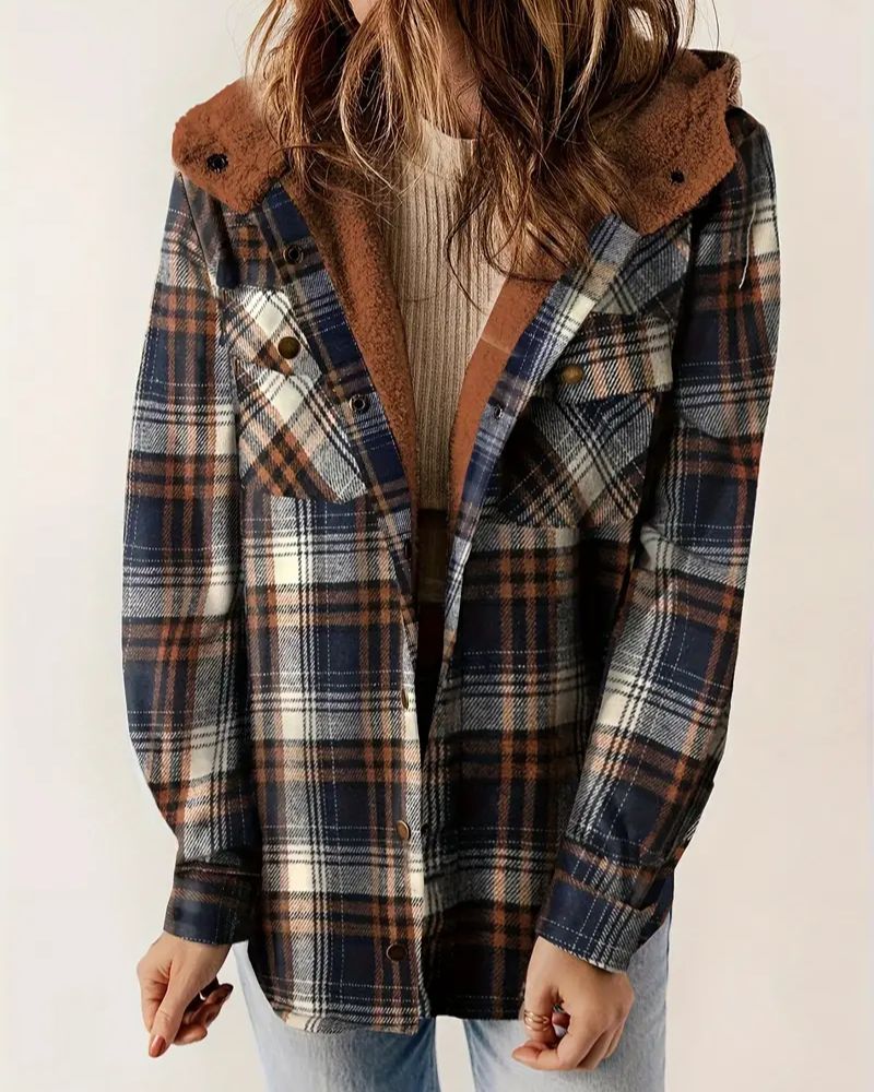 Drune | Kariertes Jacket mit Sherpa Futter