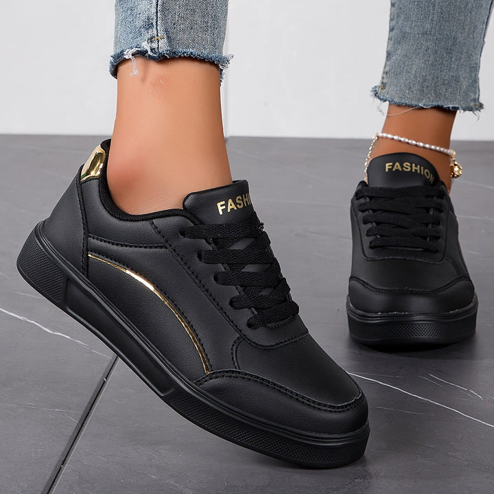 Drune | Damen Sneaker in Einfarbiger Ausführung Mit Schnürsenkeln Und Weicher Sohle