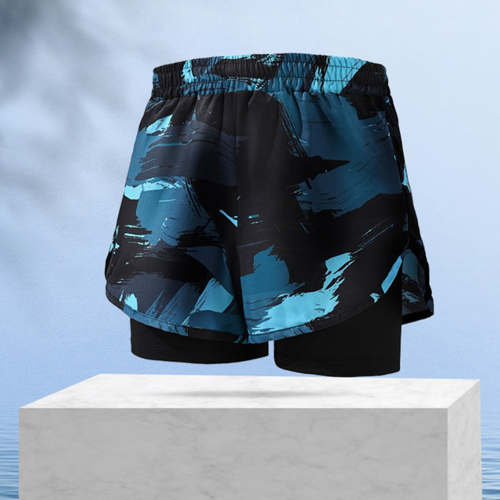 Drune | Doppellagige Herren Sport Fitness Anti-Peinlichkeit Strandhose