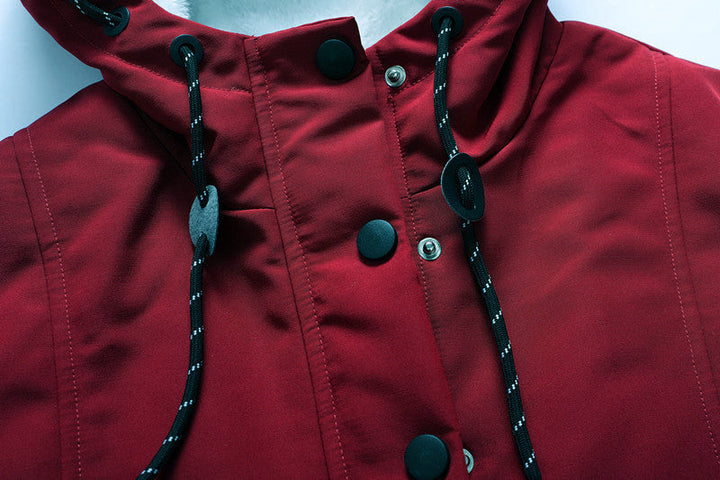 Drune | Mit Fleece gefütterte Damenjacke mit Kapuze und Kordelzug