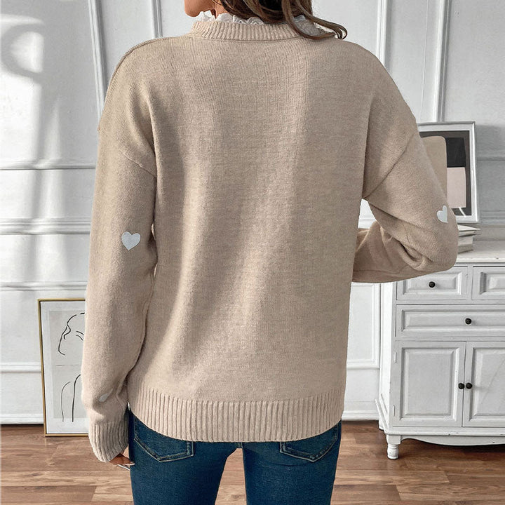 Drune | V-Ausschnitt Liebe Pullover für Damen