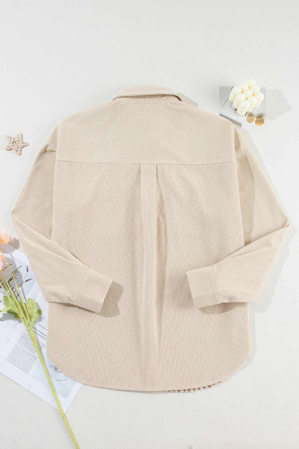 Drune | Hundezahn Muster Hemdjacke Baumwollmischung Trendy und Komfortabel