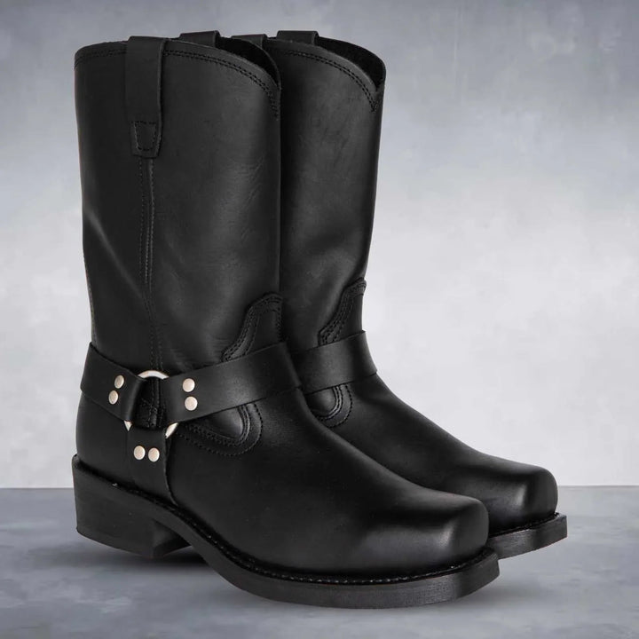 Drune | Cowboy-Stiefel - Leder - Knöchelhoch - Trageriemen - Zum Reinschlüpfen im Western-Stil