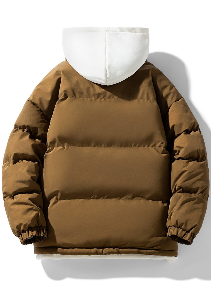 Drune | Falsche Zwei Teile Kapuzen Winterjacke Für Herren - Perfekt für Outdoor-Aktivitäten