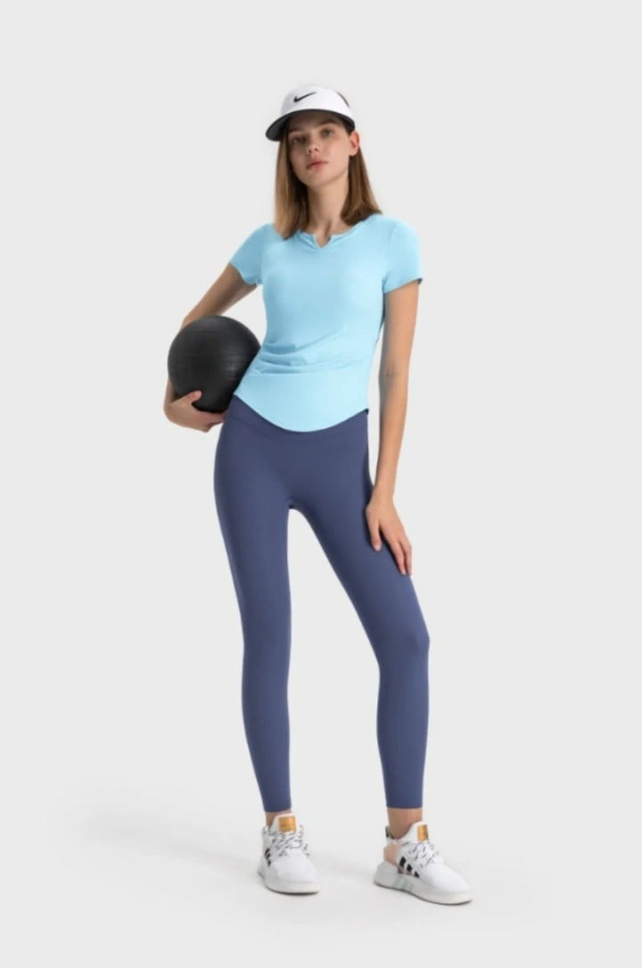 Drune | Weiches hautfreundliches antibakterielles Deodorant Sport Yoga kurze Ärmel