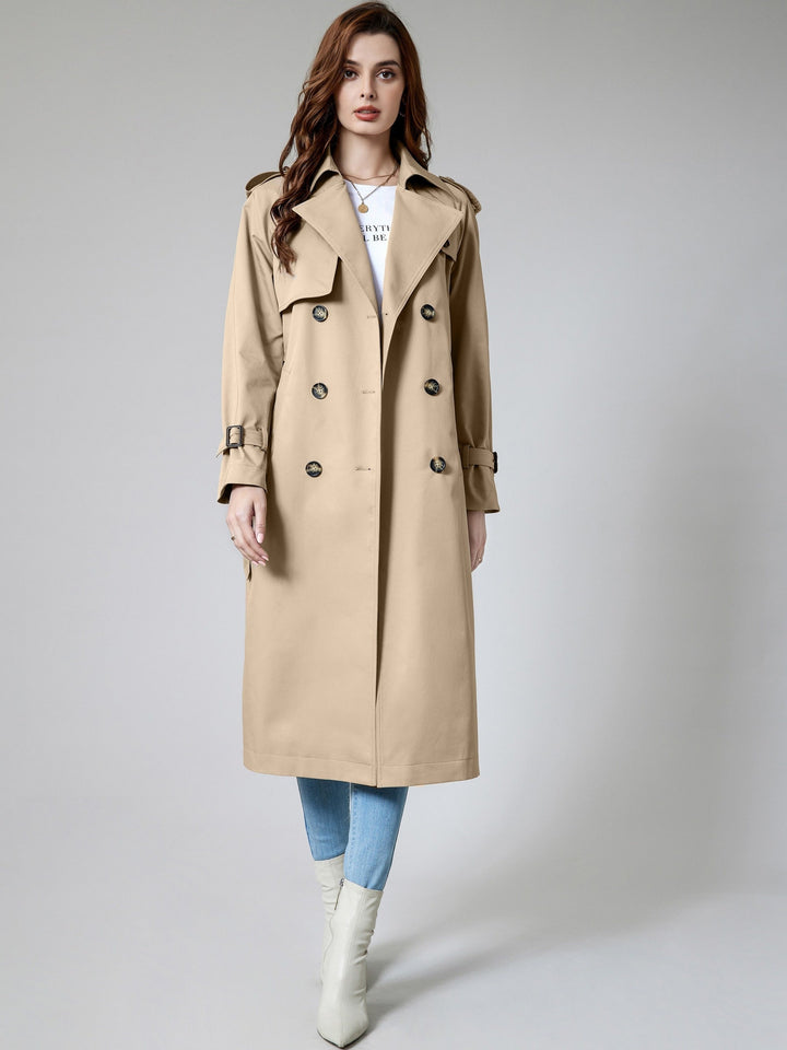 Drune | Trenchcoat aus einfarbig gewebtem Polyester mit Taschen für Damen - Ideal für jeden Anlass