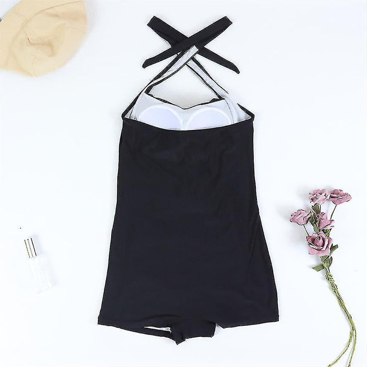 Drune | Damen Boyleg Badeanzug mit Neckholder & Shaping Effekt