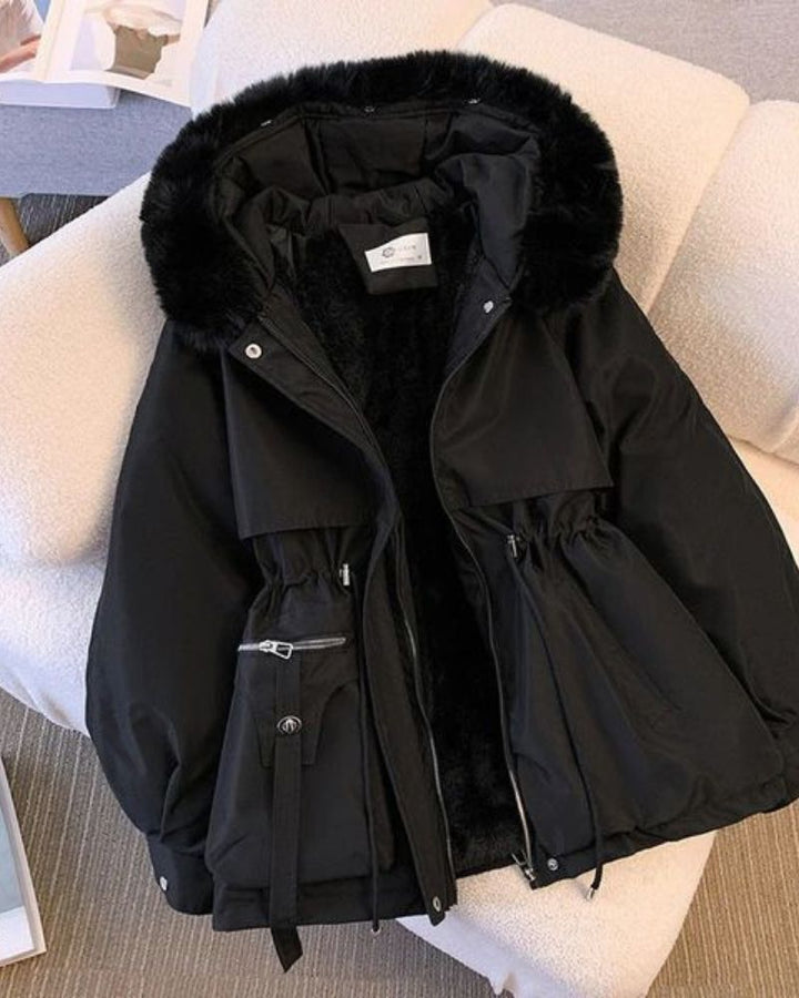 Drune | Eleganter Brévine Mantel mit Faux-Fur-Kragen