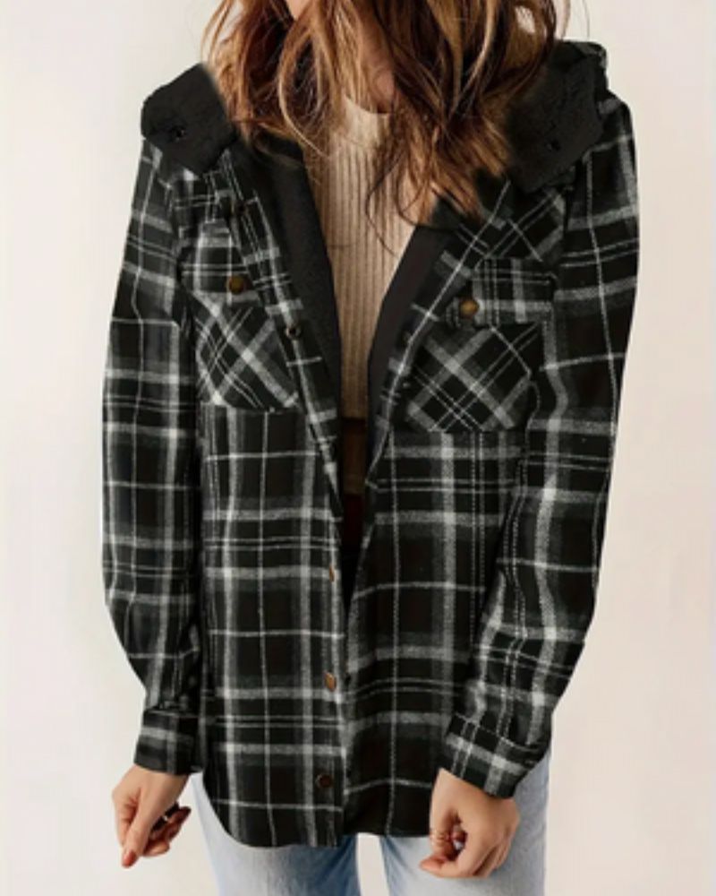 Drune | Kariertes Jacket mit Sherpa Futter
