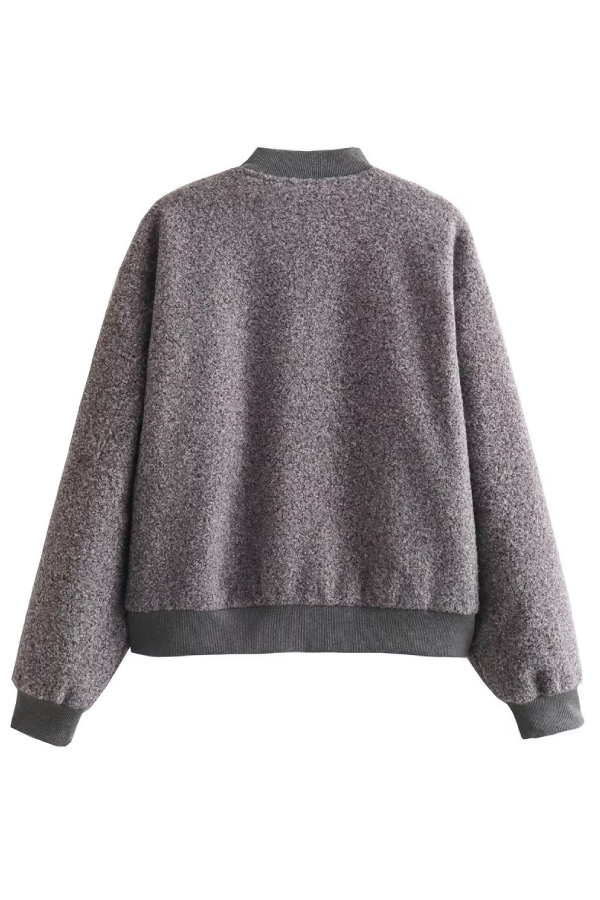 Drune | Kragenlose Lange Ärmel Ripp-Flugjacke