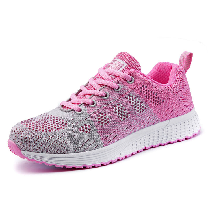 Damen nan leichtgewichtiger Strick-Freizeitsneaker mit Wabenperforation, schockabsorbierender Schaumsohle und gepolstertem Fersenkragen Drune