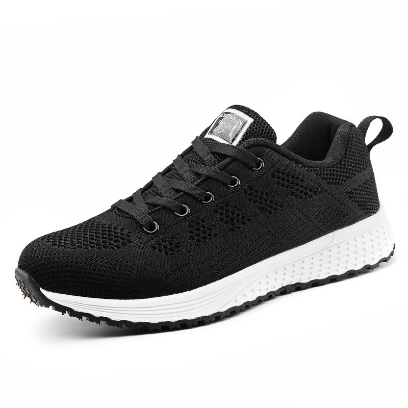 Damen nan leichtgewichtiger Strick-Freizeitsneaker mit Wabenperforation, schockabsorbierender Schaumsohle und gepolstertem Fersenkragen Drune