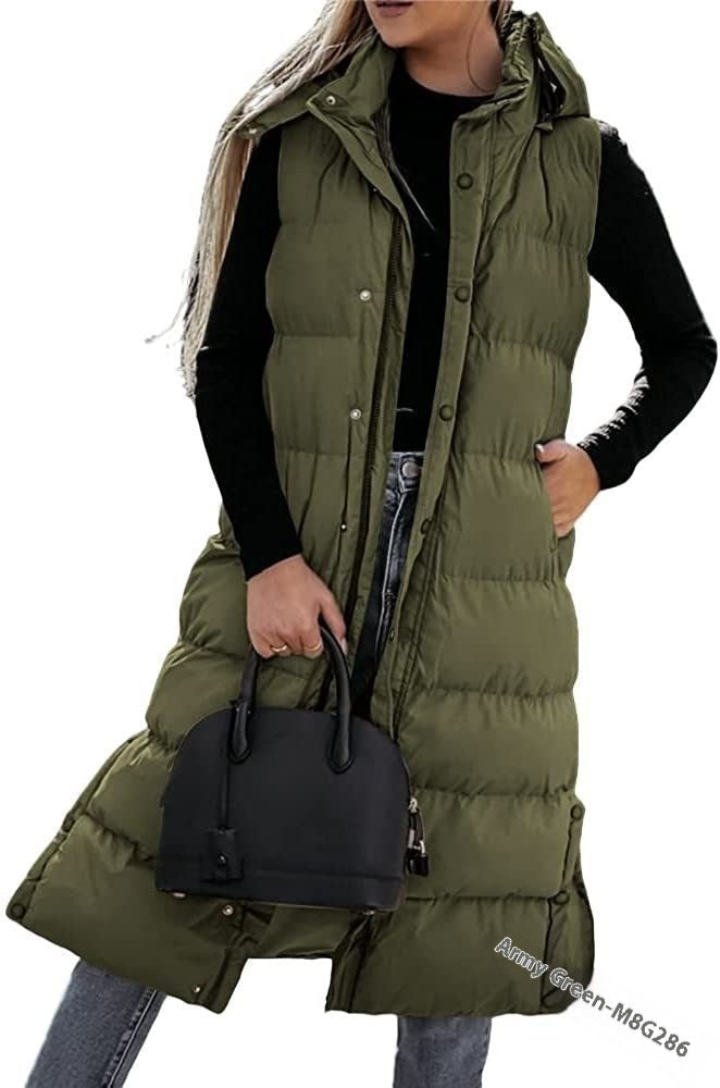 Drune | Ärmellose, Lässige Steppjacke mit Kapuze und Reißverschluss