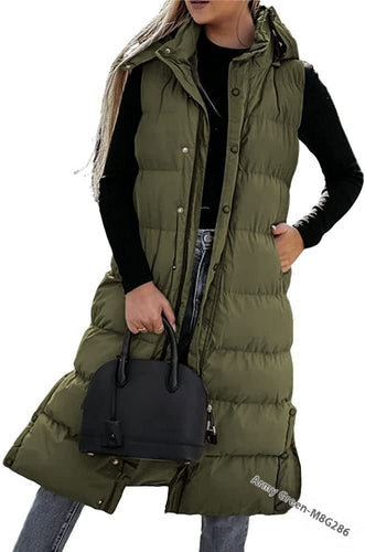 Drune | Ärmellose, Lässige Steppjacke mit Kapuze und Reißverschluss