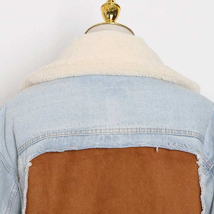 Drune | Denim-Jacke mit Sherpa-Futter - Kürzere Passform - Winter-Lässig Stil