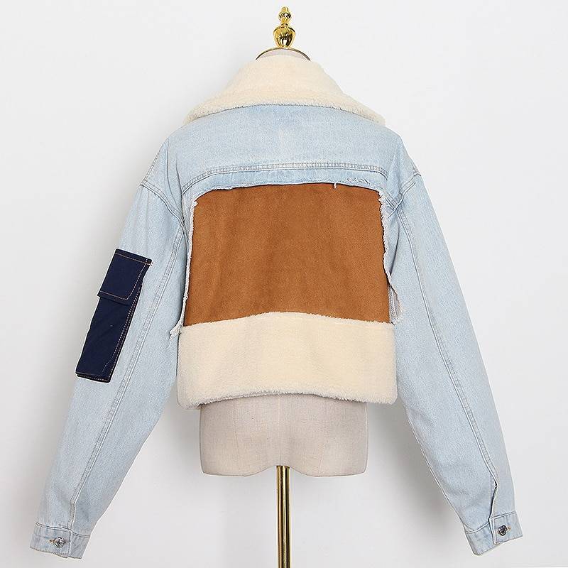 Drune | Denim-Jacke mit Sherpa-Futter - Kürzere Passform - Winter-Lässig Stil