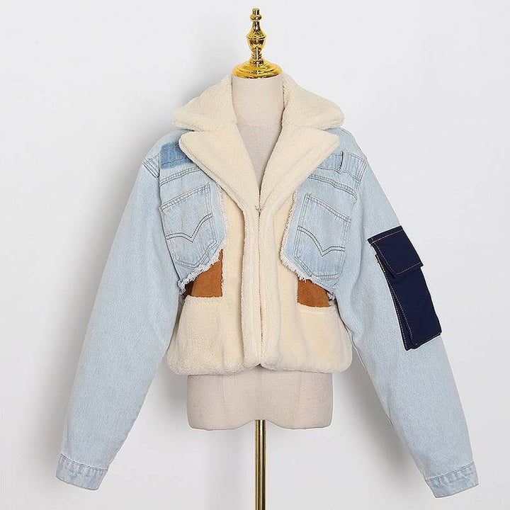 Drune | Denim-Jacke mit Sherpa-Futter - Kürzere Passform - Winter-Lässig Stil
