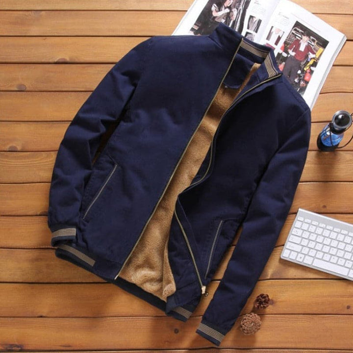 Drune | Bomberjacke Fleece Futter Rippbündchen Reißverschluss