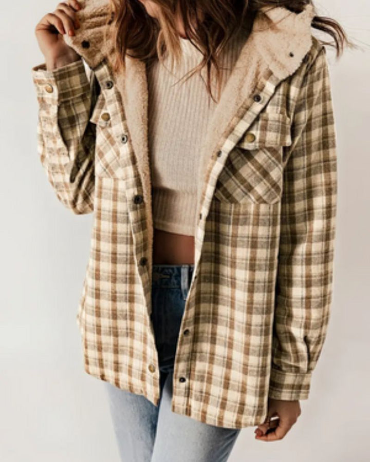 Drune | Kariertes Jacket mit Sherpa Futter