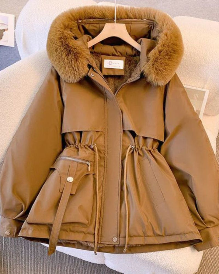 Drune | Eleganter Brévine Mantel mit Faux-Fur-Kragen