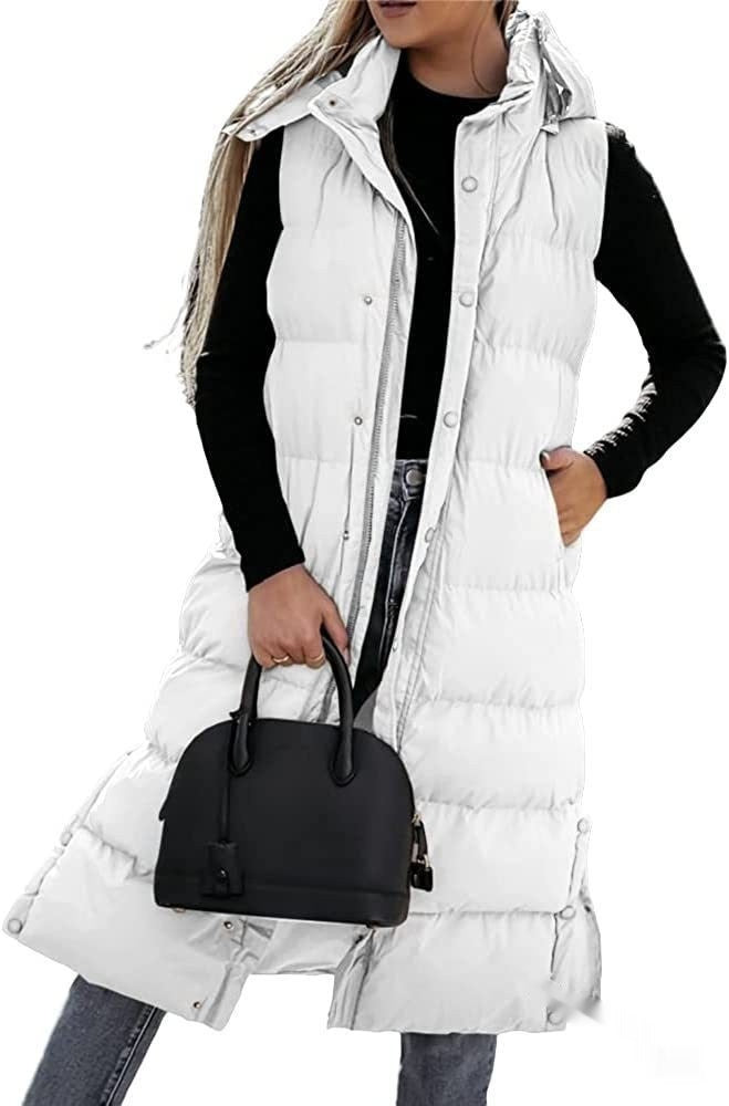 Drune | Ärmellose, Lässige Steppjacke mit Kapuze und Reißverschluss