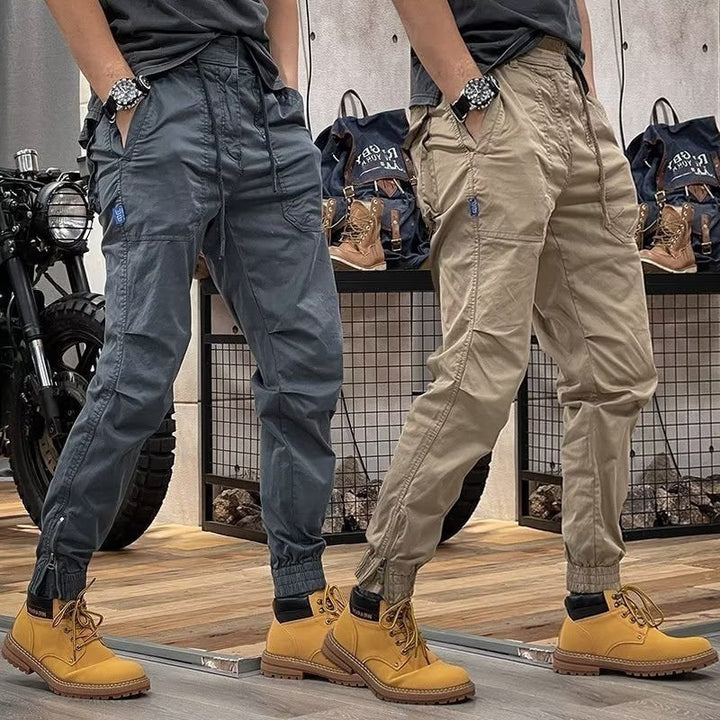 Drune | Retro Herren Latzhose Mit Mehreren Taschen Und Elastischer Taille