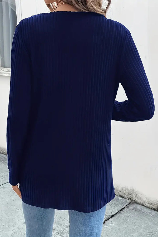 Drune | Strickjacke mit Blumenrand und langen Ärmeln